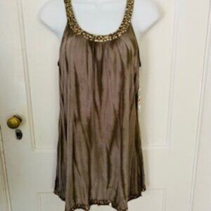 Inc. Petites, Gold Sequined Trim Camisole. NWT, Size PS